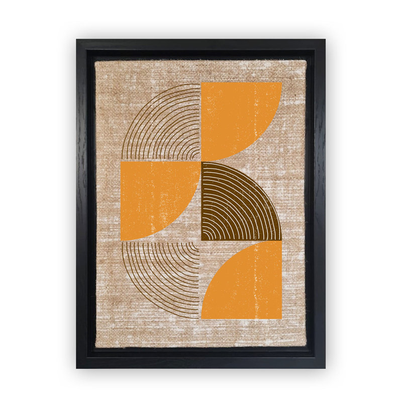Peinture décorative sur toile, H 26 po x l 18,1 po, Noir, Orange