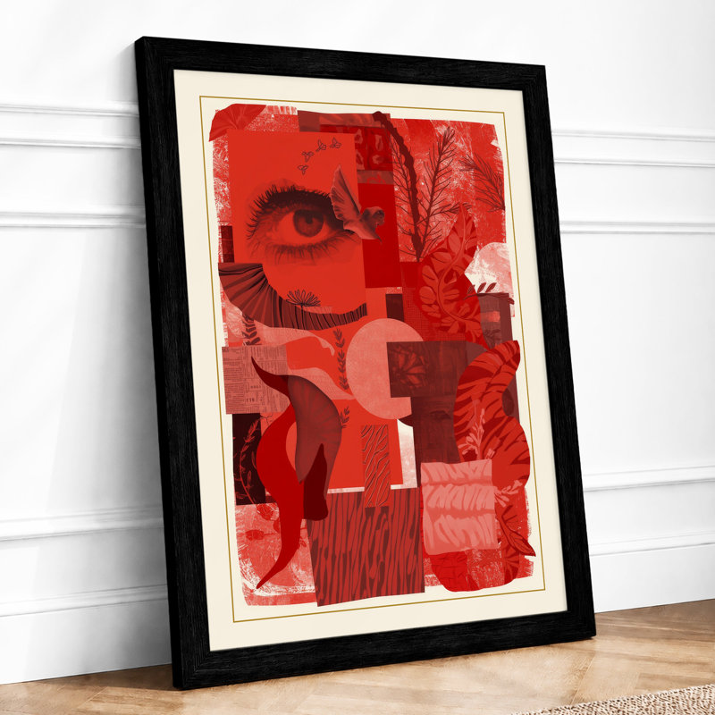 Crimson Fragments Eclectic - Framed Print, A3 - 42.0 x 29.7 cm, Black