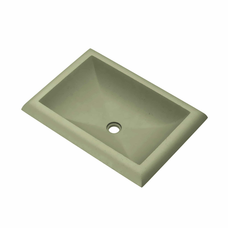 Lavabo de salle de bain rectangulaire encastré à la main NativeStone, Sauge