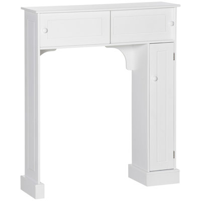 Over the Toilet Bathroom Cabinet, Freestanding Bathroom Storage Cabinet with Adjustable Shelves, Toilet Rack, Space Saver, White