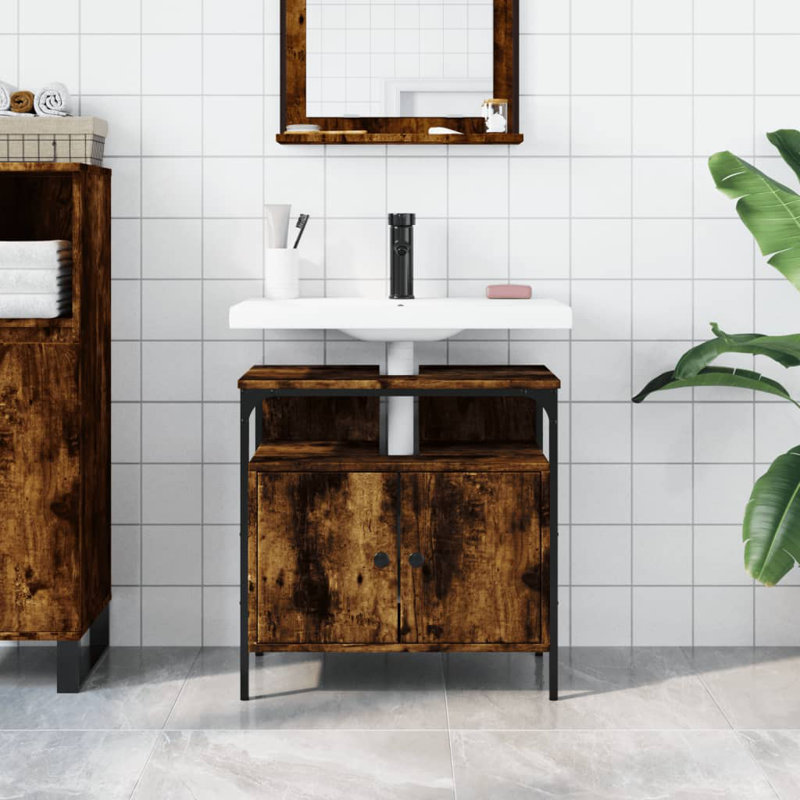 Caistor 60mm Single Bathroom Vanity with Basin, Smoked Oak