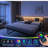 Black Twin Daybed With Lighting, Charging Station & Trundle, Height Adjustable Bed For Bedroom, Living Room, Guest Room - Steel Frame, Easy To Up Size Lights, Power Ports Metal Strong Slats,