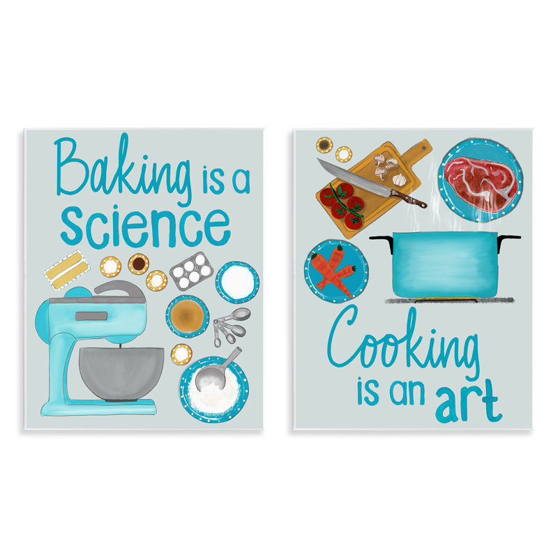 Baking & Cooking Phrases 2pc Wall Plaque Set, design by Christine Becker