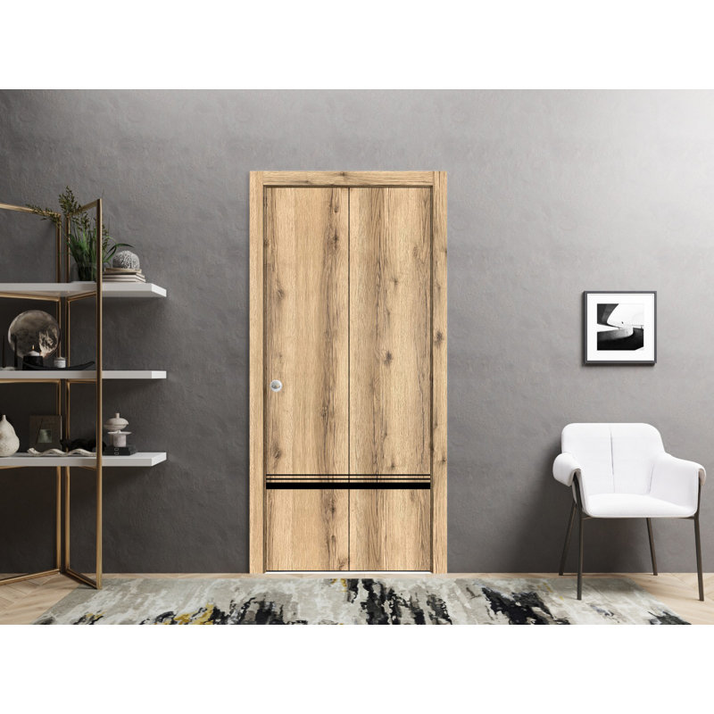 Porte pliante en bois massif massif, Chêne, 36 po x 80 po