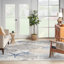 Tapis ivoire / bleu Lilyanna-715450603