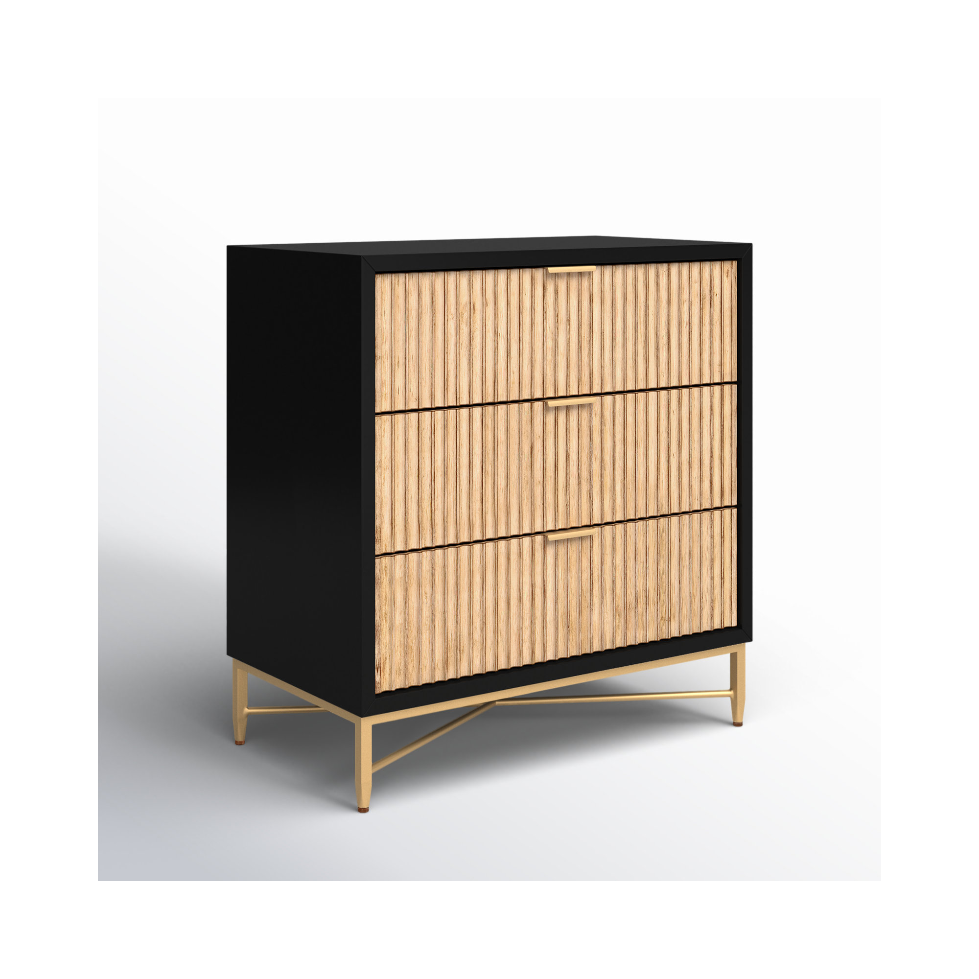 Giddens 3 Drawer Chest, Black