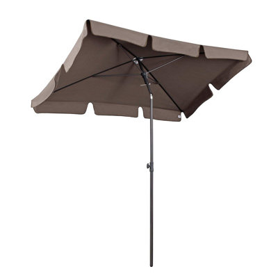 Arlin 200 cm W X 125 cm D Rectangular Market Parasol with Crank Lift