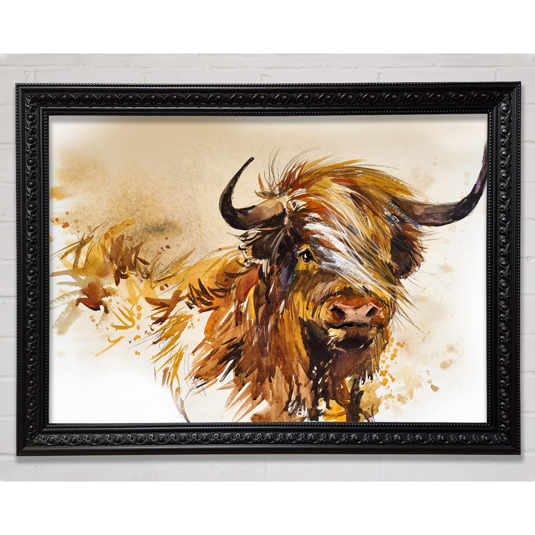 Gerahmtes Leinwandbild The Highland Cow