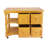 Liudger Solid Wood Kitchen Cart with Push-Through Drawers, Storage Shelves, and Rolling Casters - Light Oak-1404149554