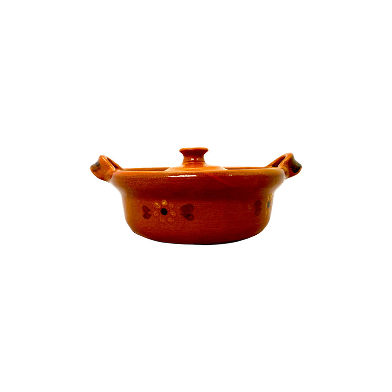 Batterie de cuisine ancienne 1 pte Four néerlandais en terre cuite avec couvercle