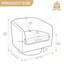 Fauteuil demi-tonneau pivotant en velours côtelé avec base en bois massif Applewold-932401100