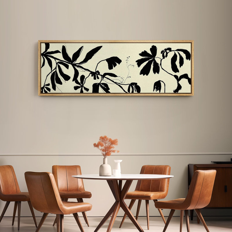 «Abstract Botanical Nature's Silhouette», reproduction d'art sur toile encadrée, H 20 po x l 60 po, Naturel