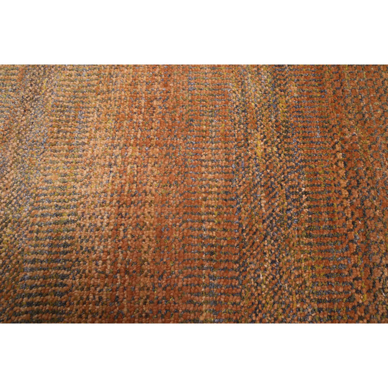Tapis en soie brun ombre 4 pi 0 po x 11 pi 10 po