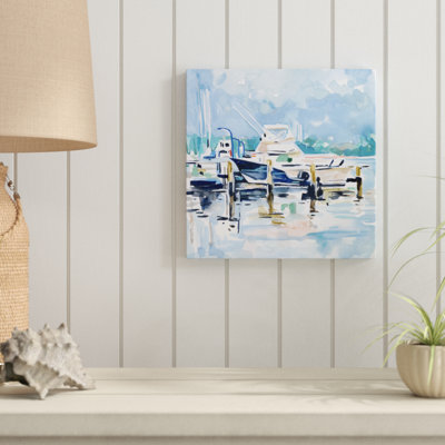Watercolor Marina II 1 Piece Wrapped Canvas Painting