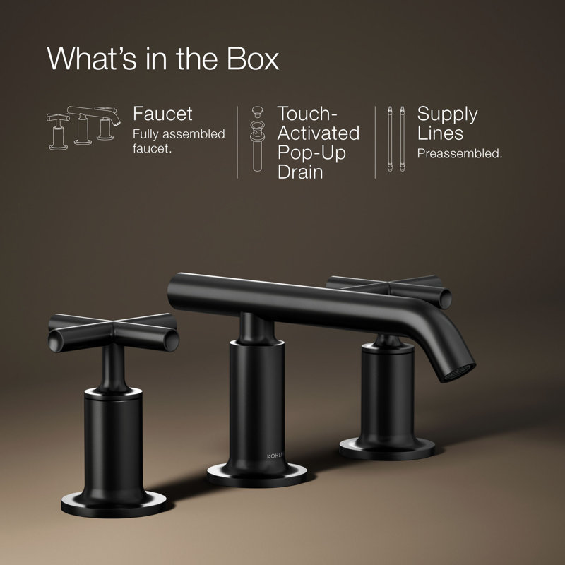Purist Widespread Bathroom Sink Faucet, Matte Black
