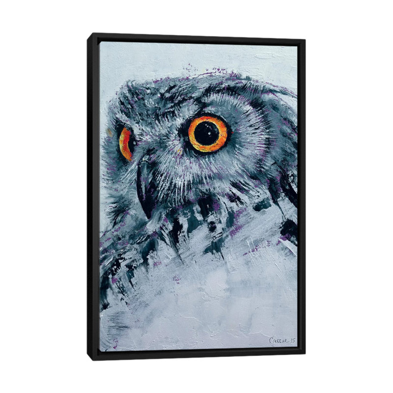" Spirit Owl " by Michael Creese, 26" H x 18" W x 1.5" D, Black Framed Canvas, No Mat