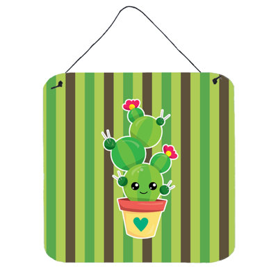 Décoration murale en aluminium à rayures cactus