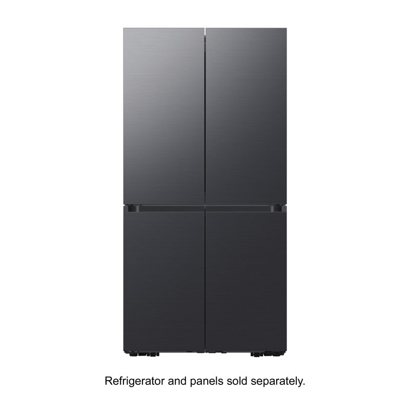 Réfrigérateur intelligent à porte de comptoir de 36 po avec panneaux sur mesure Bespoke, Noir mat, Noir mat