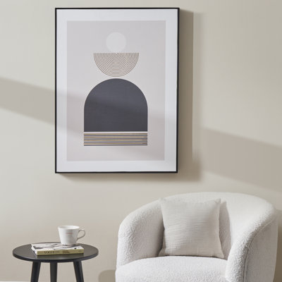 Art Deco Print With Gold Detail And Black Frame - Single Picture Frame Print on Canvas