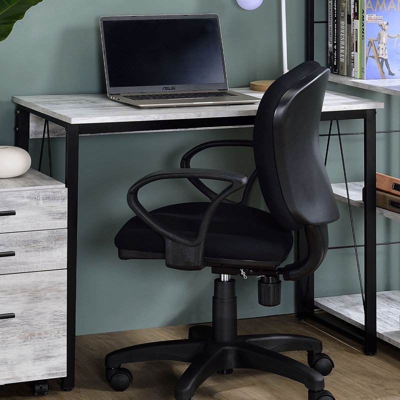 Bureau d'écriture rectangulaire avec base en métal, Gris, H 28,06 po x l 35,06 po x P 18,06 po