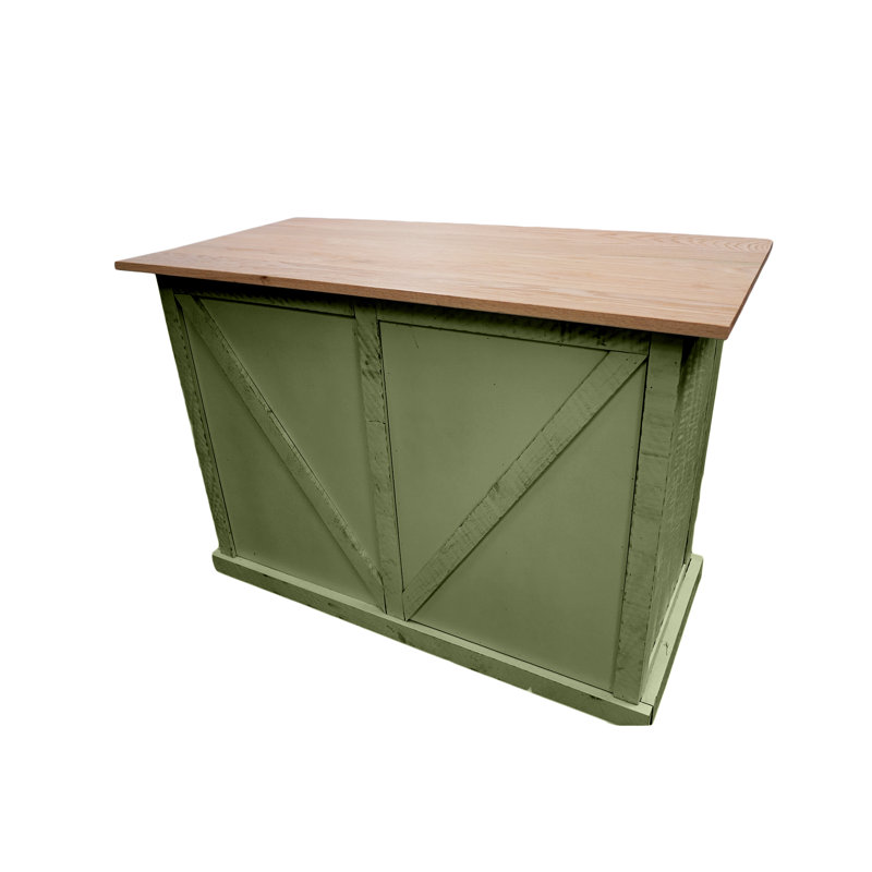 Zynah Solid Wood Kitchen Cart, Summer Sage