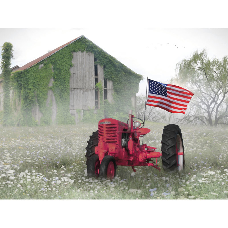 «Alcimon Red Patriotic Tractor On Canvas» par Lori Deiter, reproduction, H 8 po x l 12 po