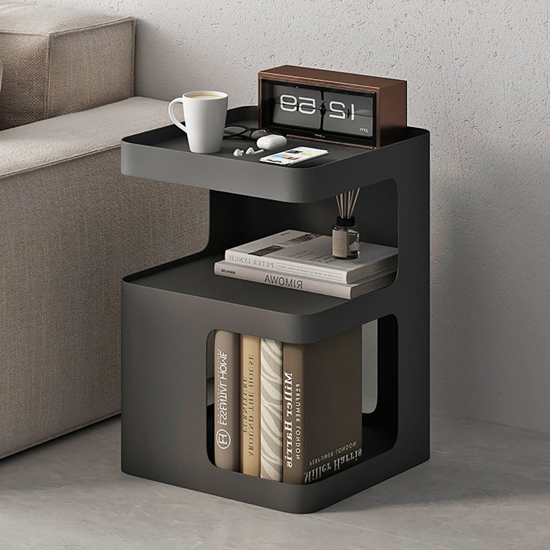 Modern Nightstand Side Table End Table, Black