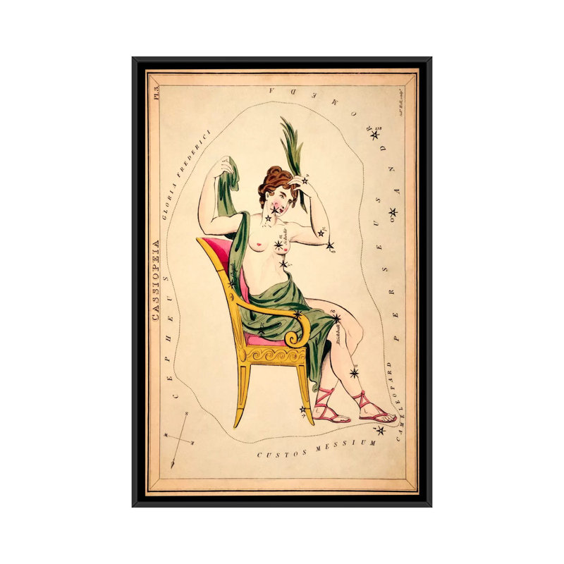 « cassiopeia, 1825 » par reproduction d’art sur toile Sidney Hall, H 60 po x l 40 po x P 1,5 po, Toile avec cadre noir