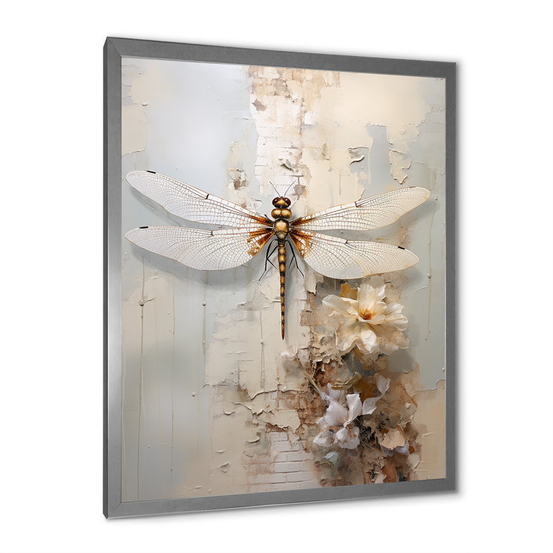 Dragonfly Delight I - impression, H 32 po x l 24 po x P 1 po, Cadre simple argenté