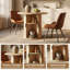 Ensemble de table de salle à manger 31,5 "/ 47" en bois avec tablette de rangement semi-ouverte, comprenant 2 à 4 chaises rembourrées en tissu-1433461872-1433461875