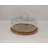 Glass Cake Cover with Wood Bottom