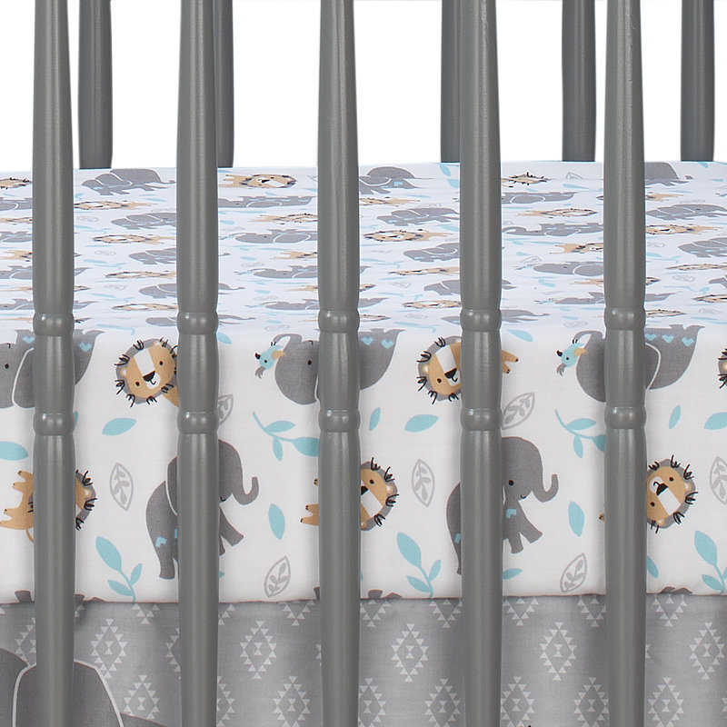 Drap-housse pour lit de bébé Jungle Fun