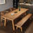 Brown Rectangular Solid Wood Dining Table-1915042661