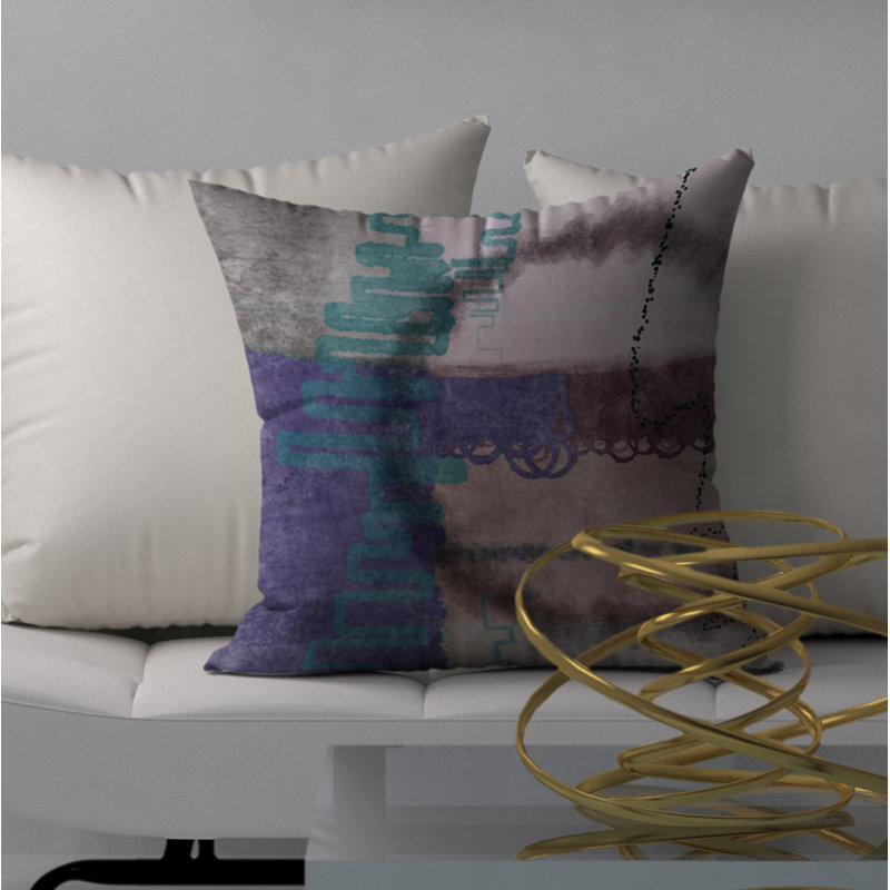 Abstract Reversible Throw Pillow, 18" x 18"