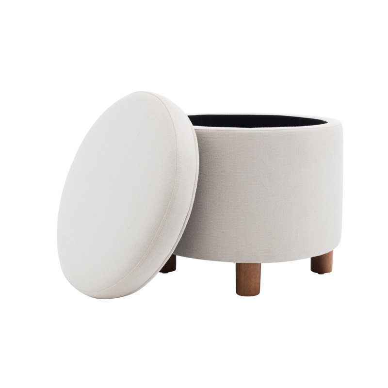 Amoret Upholstered Ottoman, Cream