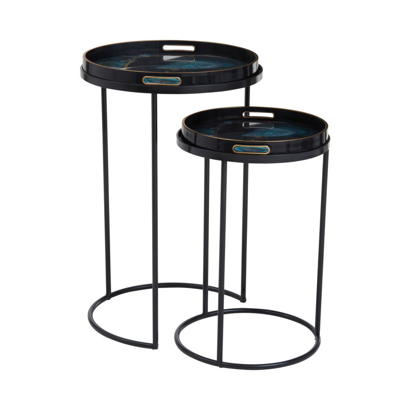 Culley Glass Top Frame Nest Of Tables