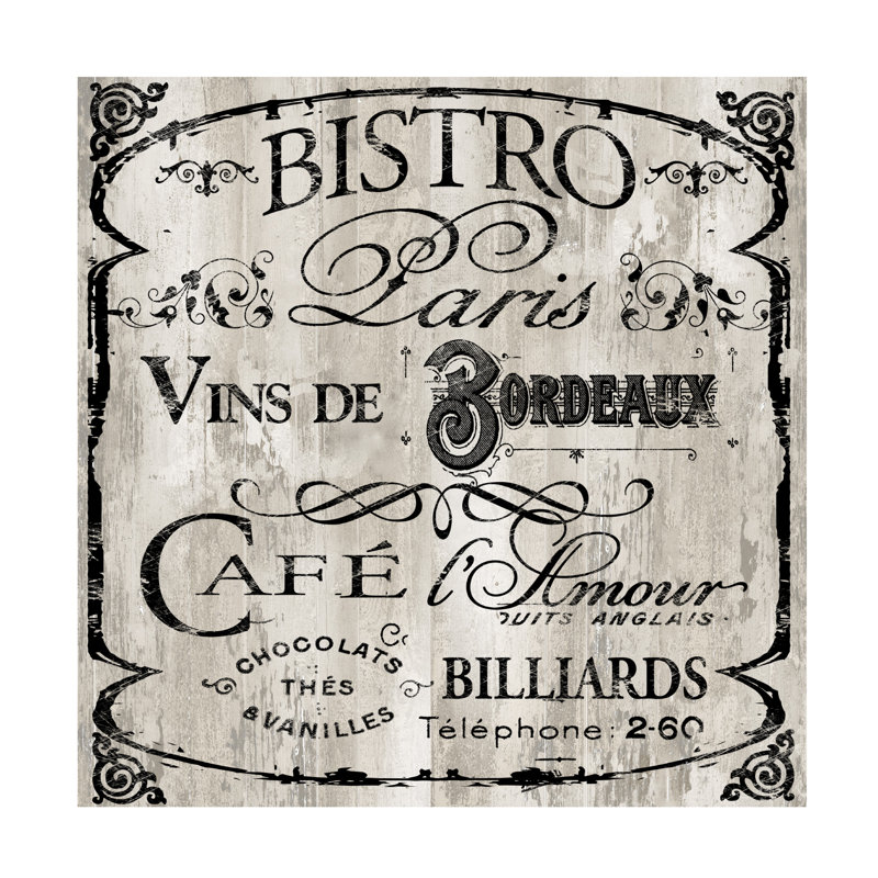 Art sur toile Bistro Sasha Paris Bistro III_ALI73186, H 14 po x l 14 po