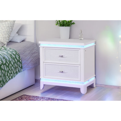 Table de chevet Opium blanc laiteux