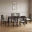 Ensemble de table de salle à manger extensible 7 pièces avec table rectangulaire et 6 chaises rembourrées à dossier en lattes-382192380