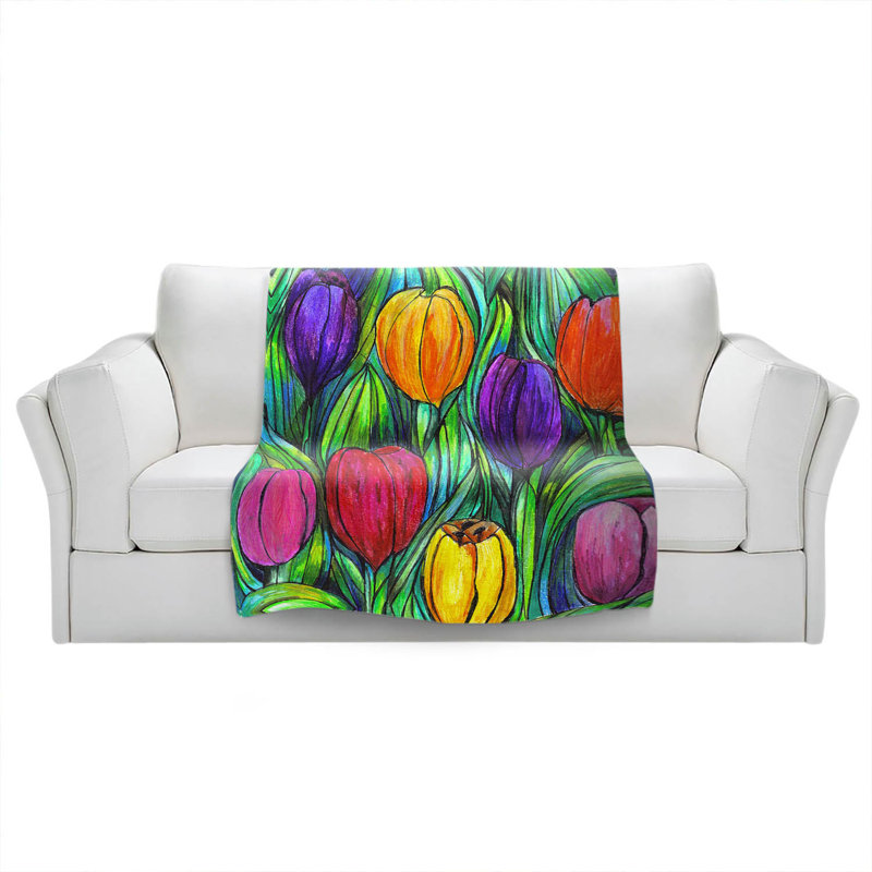 Couverture tulipe , 68 po x 80 po
