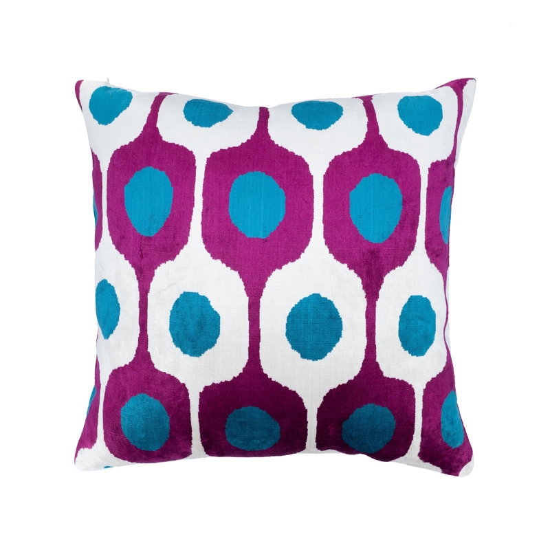 Oreiller en velours de soie bleu 20 po x 20 po
