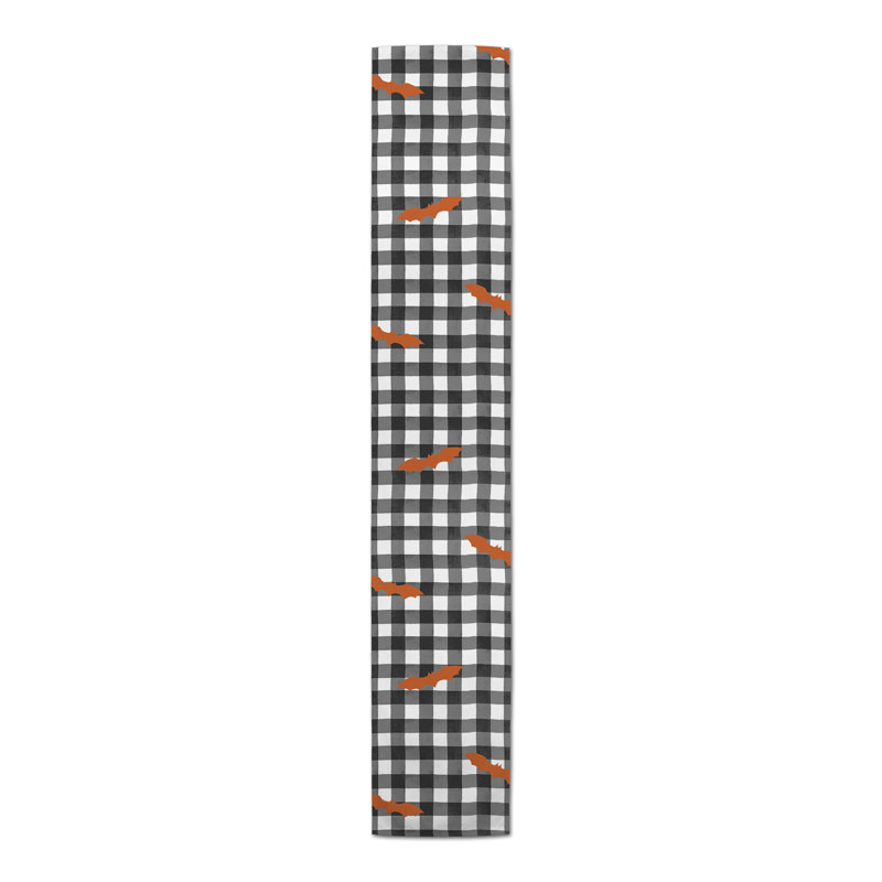 Marbury Plaid Halloween Table Runner, 72" L x 16" W