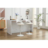 Hoskie Bar Stools Set Of 2 Modern Grey PU Counter Height Barstool, High Padded Swivel Adjustable Barstools With Back For Bar Counter And Kitchen Island