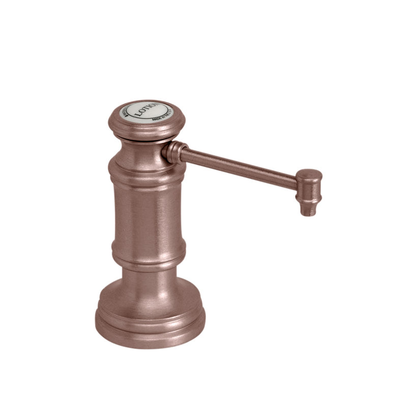 Traditional Soap/Lotion Dispenser - Straight Spout, Distressed Antique Copper