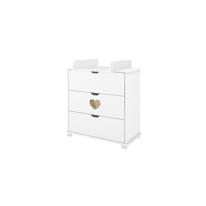 Enriquez Changing Table, White/Plywood/White
