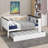 Wood Daybed With Storage Shelves, Upholstered Backrest,USB And Trundle-122526749