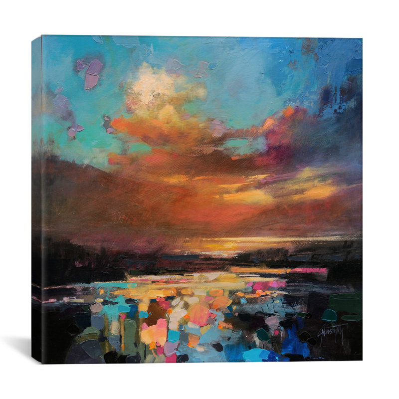 « golden sky » par scott naismith, reproduction d’art sur toile tendue, H 37 po x l 37 po x P 1,5 po