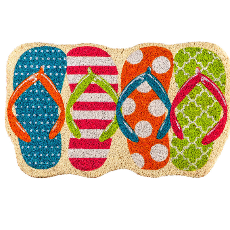 Tapis antidérapant pour porte d'extérieur 30 "x 18" Flip Flops