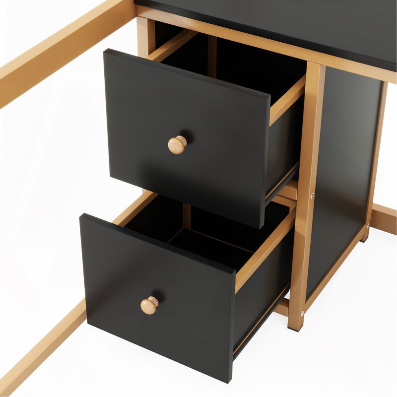 Lit mezzanine double en métal avec bureau