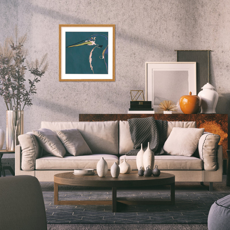 Nature Inspired Blue Heron Portrait, 48" H x 48" W, Wrapped Canvas, Does Not Apply